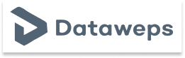 Dataweps logo with abstract blue design and text.