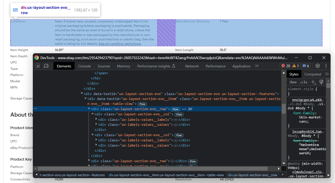 explore its DOM structure: