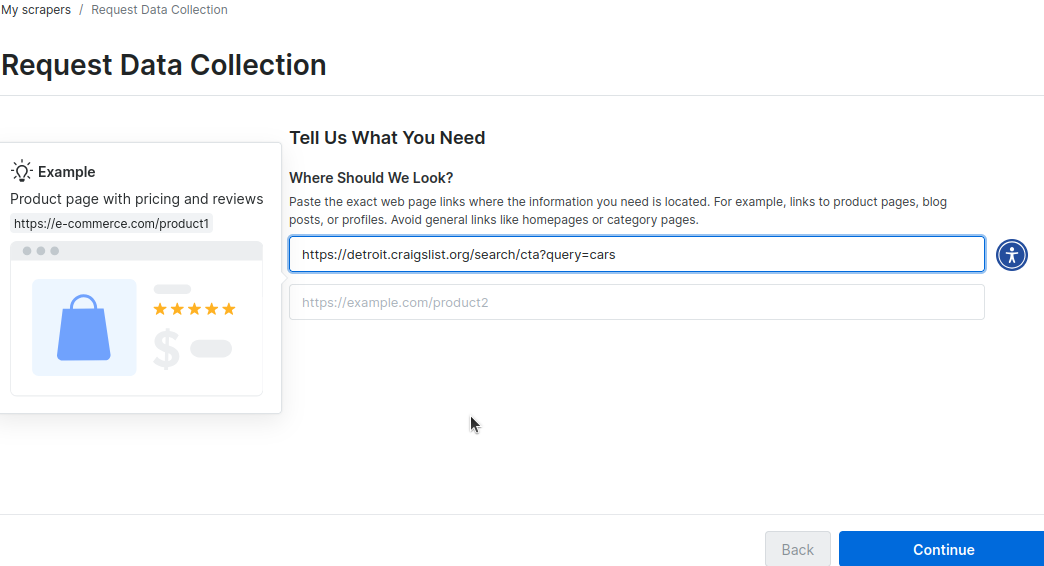 Adding the URL