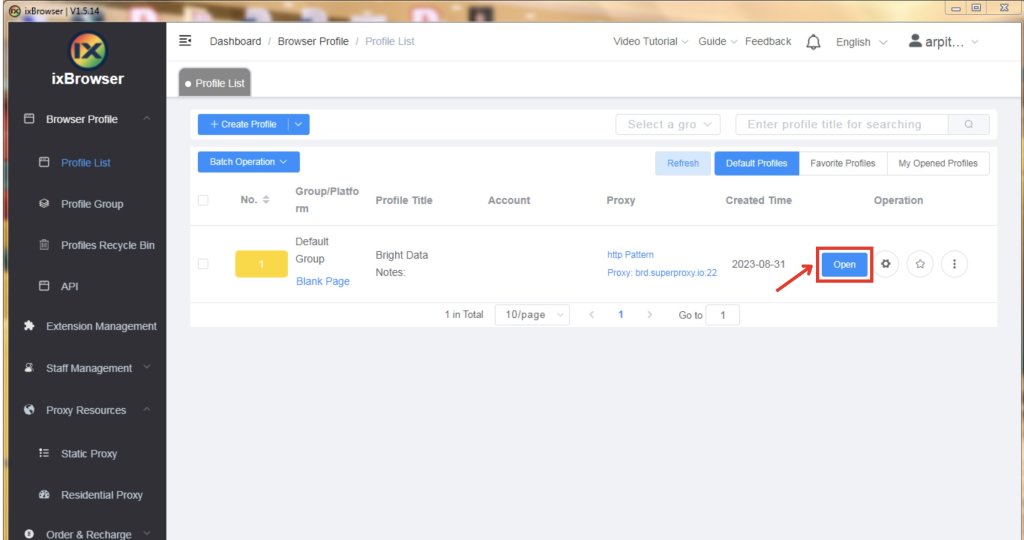 ixbrowser profile