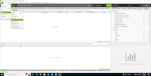 SEO software interface showing analysis options and results.