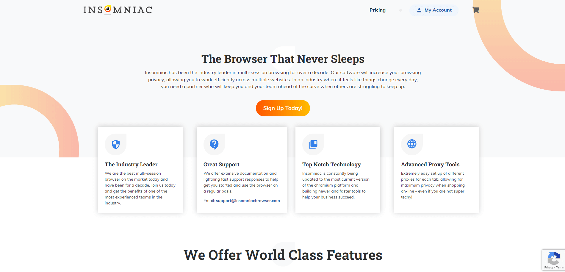 Insomniac website homepage
