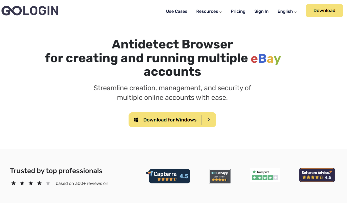 GoLogin website homepage