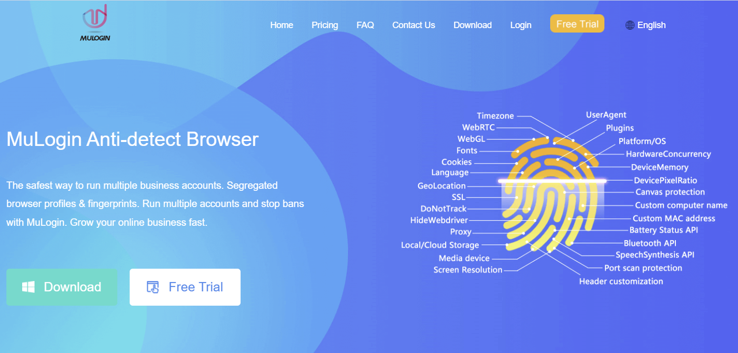 MuLogin website homepage