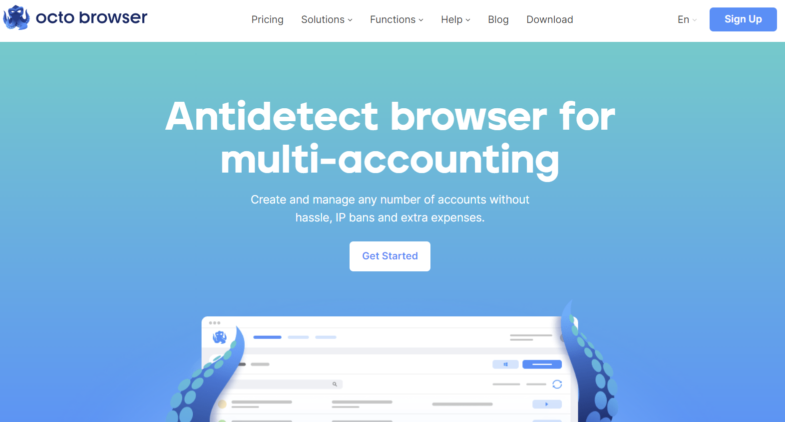 Octo Browser website homepage