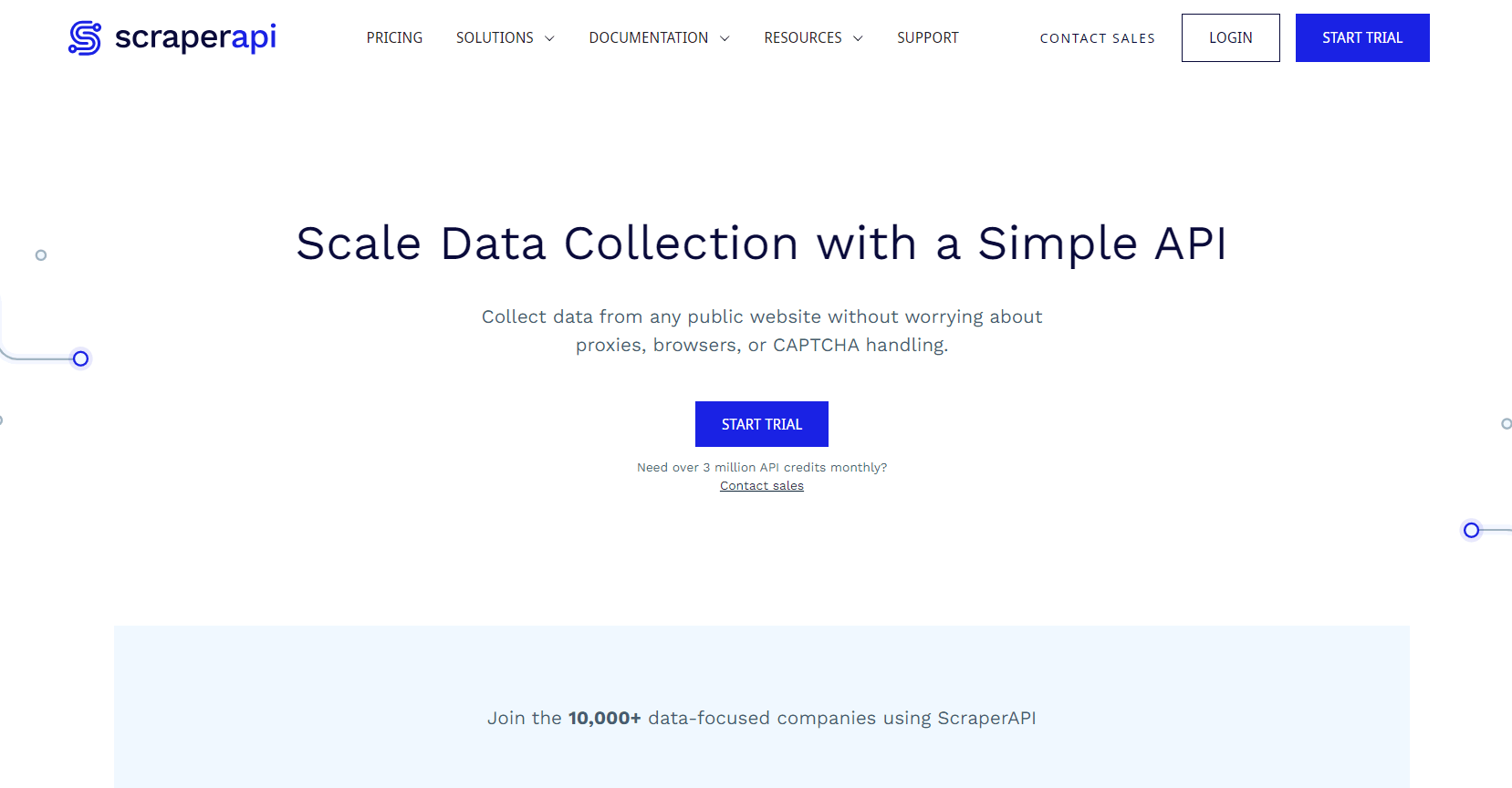 ScraperAPI website homepage