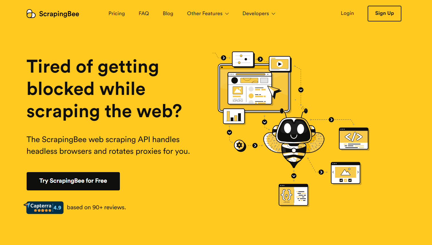 ScrapingBee website homepage