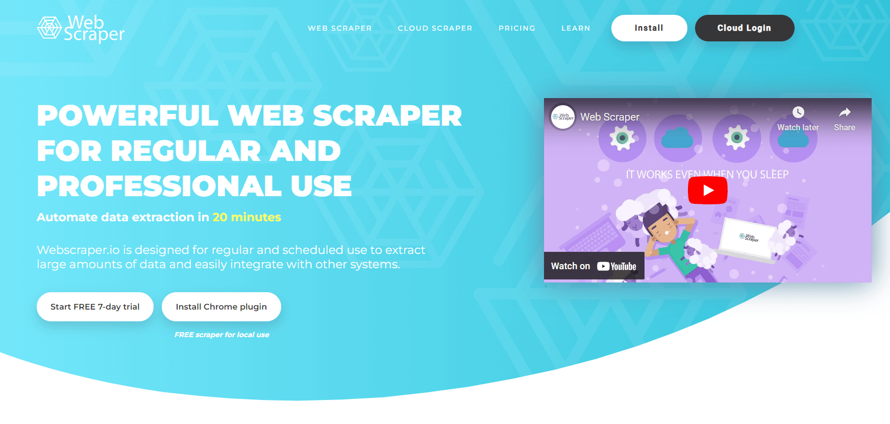 webscraper.io website homepage