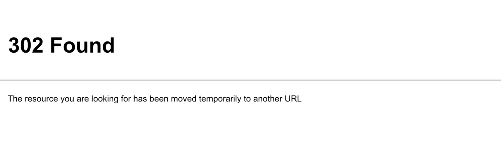 302 found error