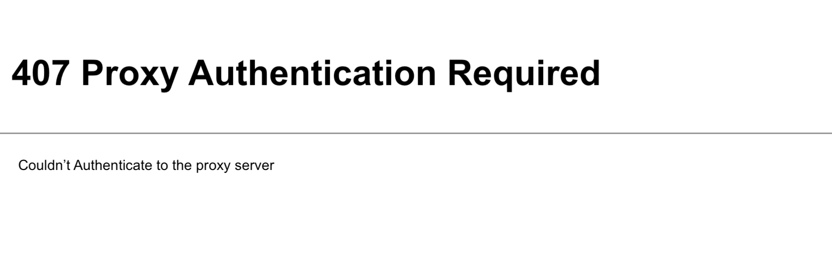 407 Proxy Authentication Required