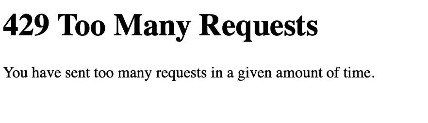 429 too many requests