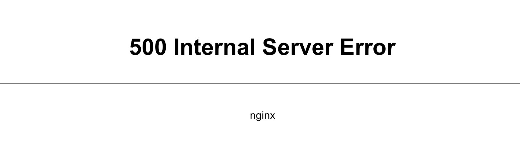 500 internal server error