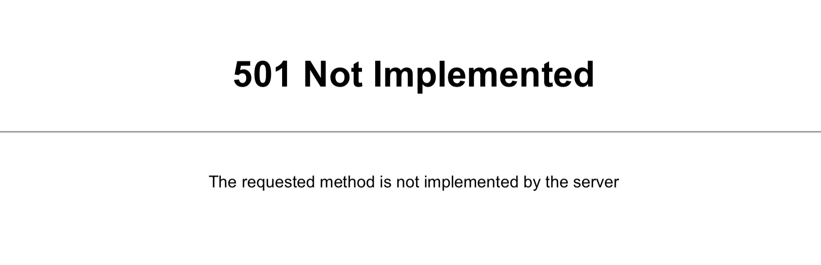 501 not implemented