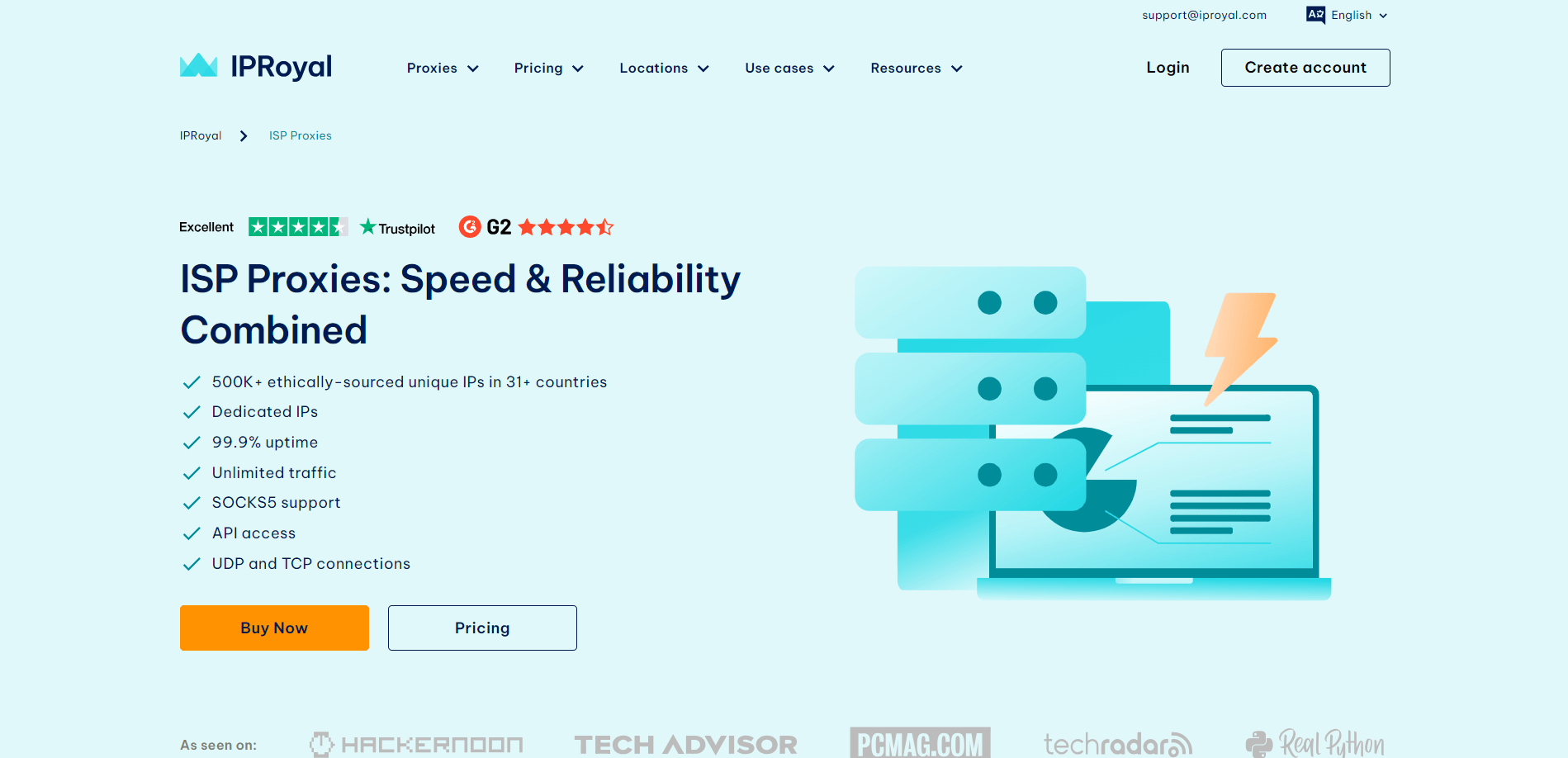 IPRoyal's ISP proxies page