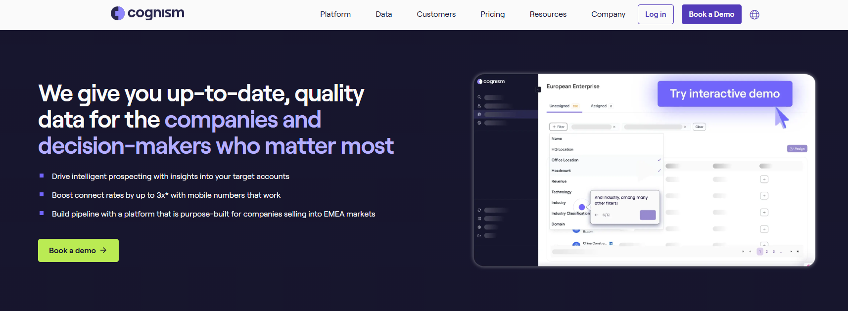 Cognism homepage