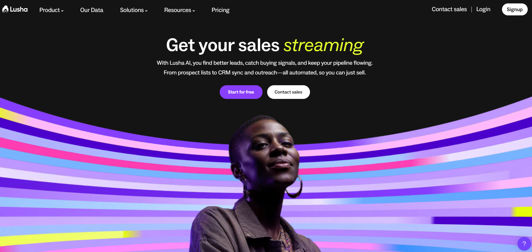 Lusha homepage