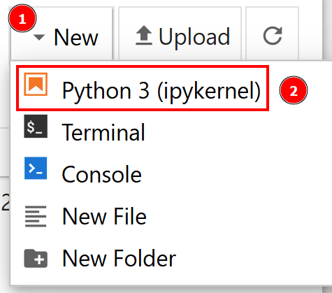 Creating a new Jupyter Notebook file
