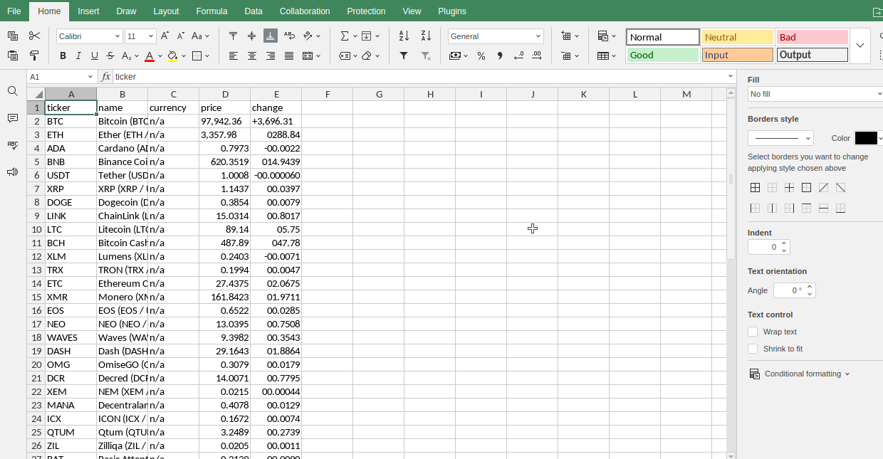 Crypto CSV