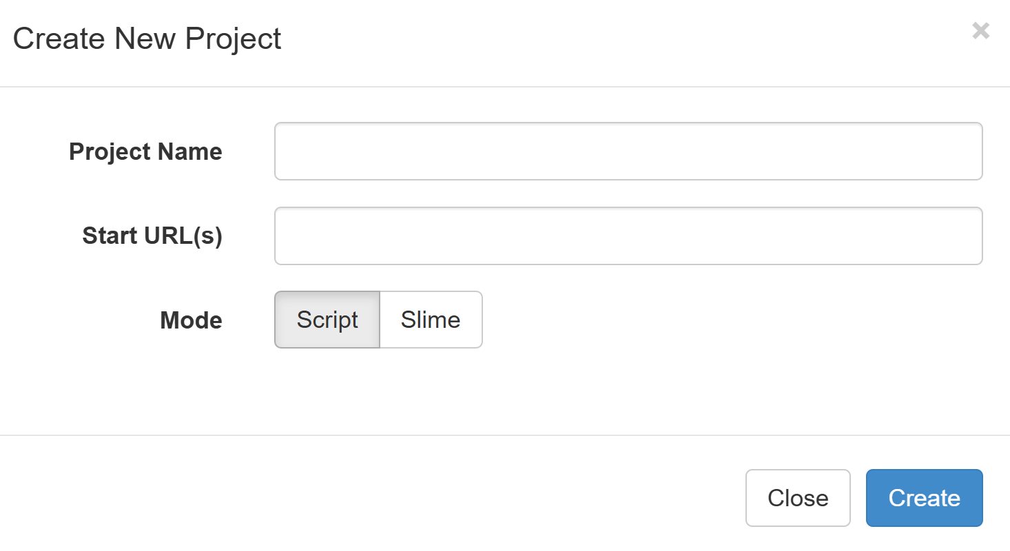 The result of the project creation in Pyspider