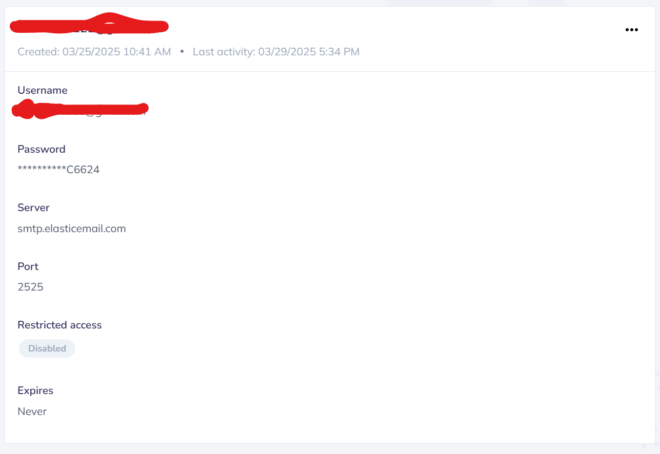 SMTP Credentials