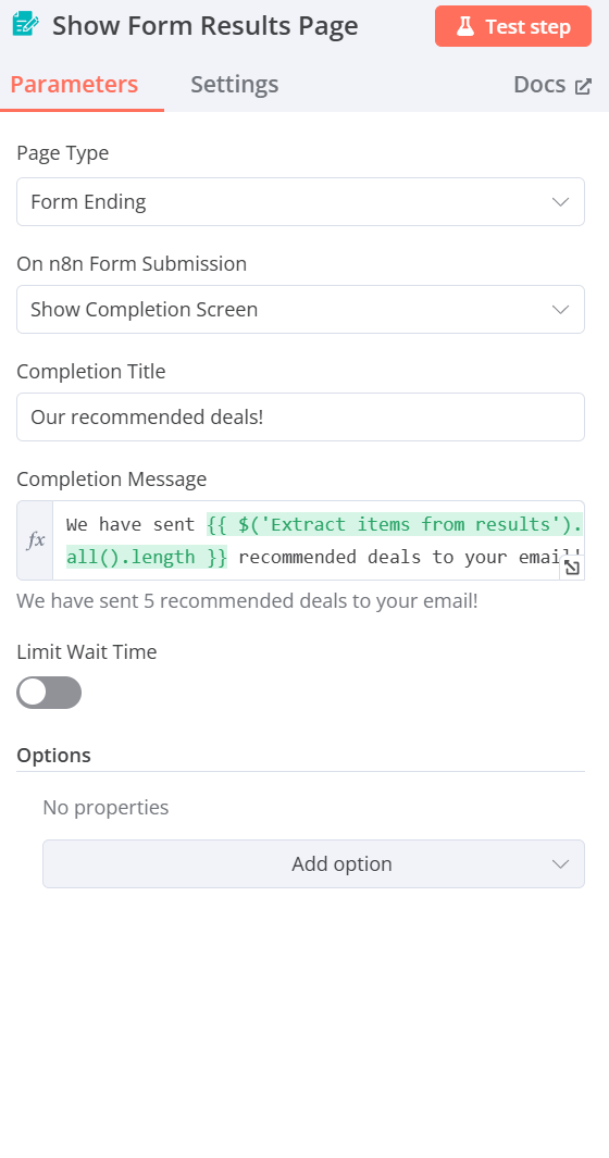 Completion Settings