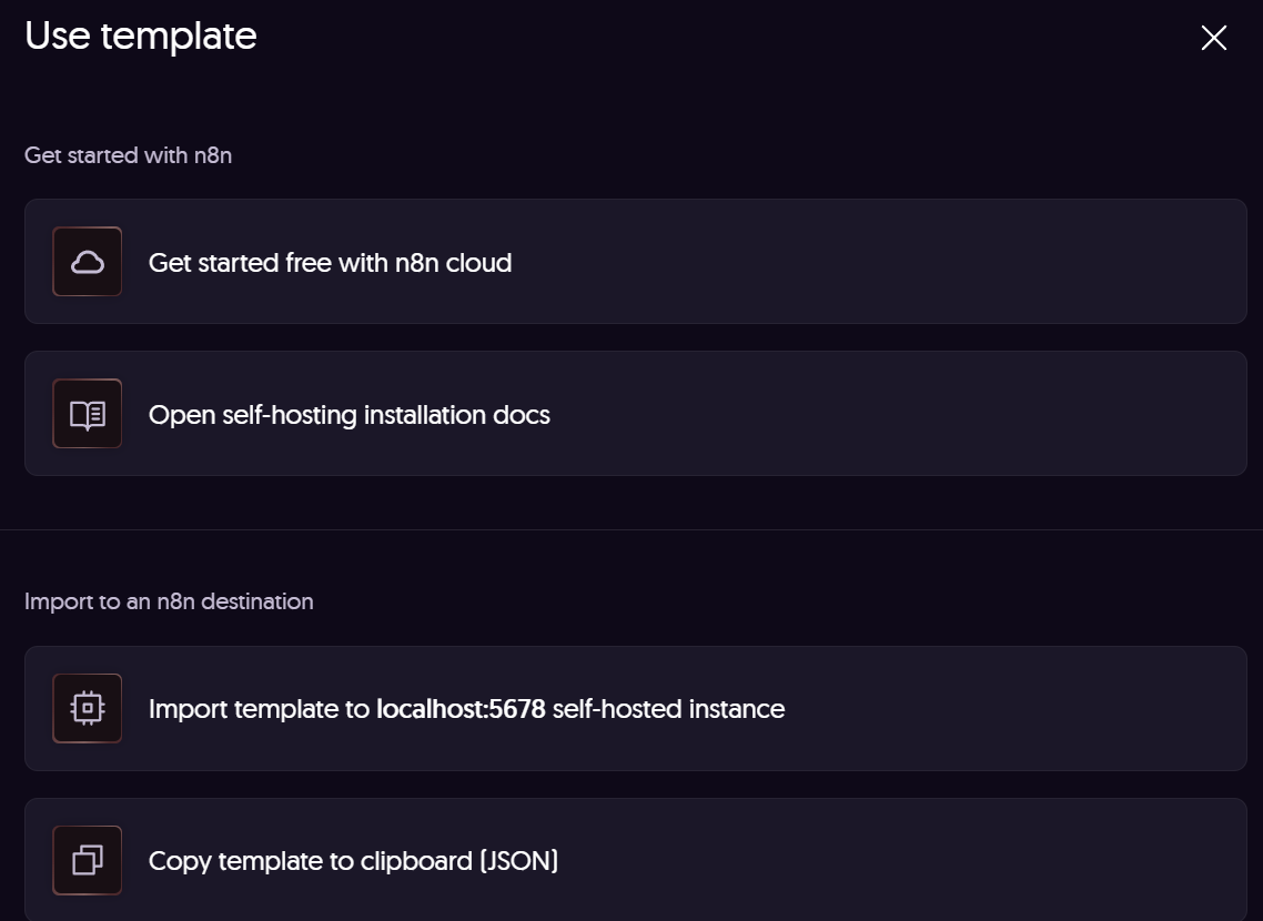 Import Options from n8n