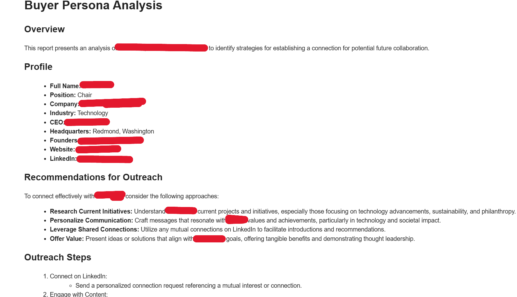 Outreach and Follow-Up Recommendations