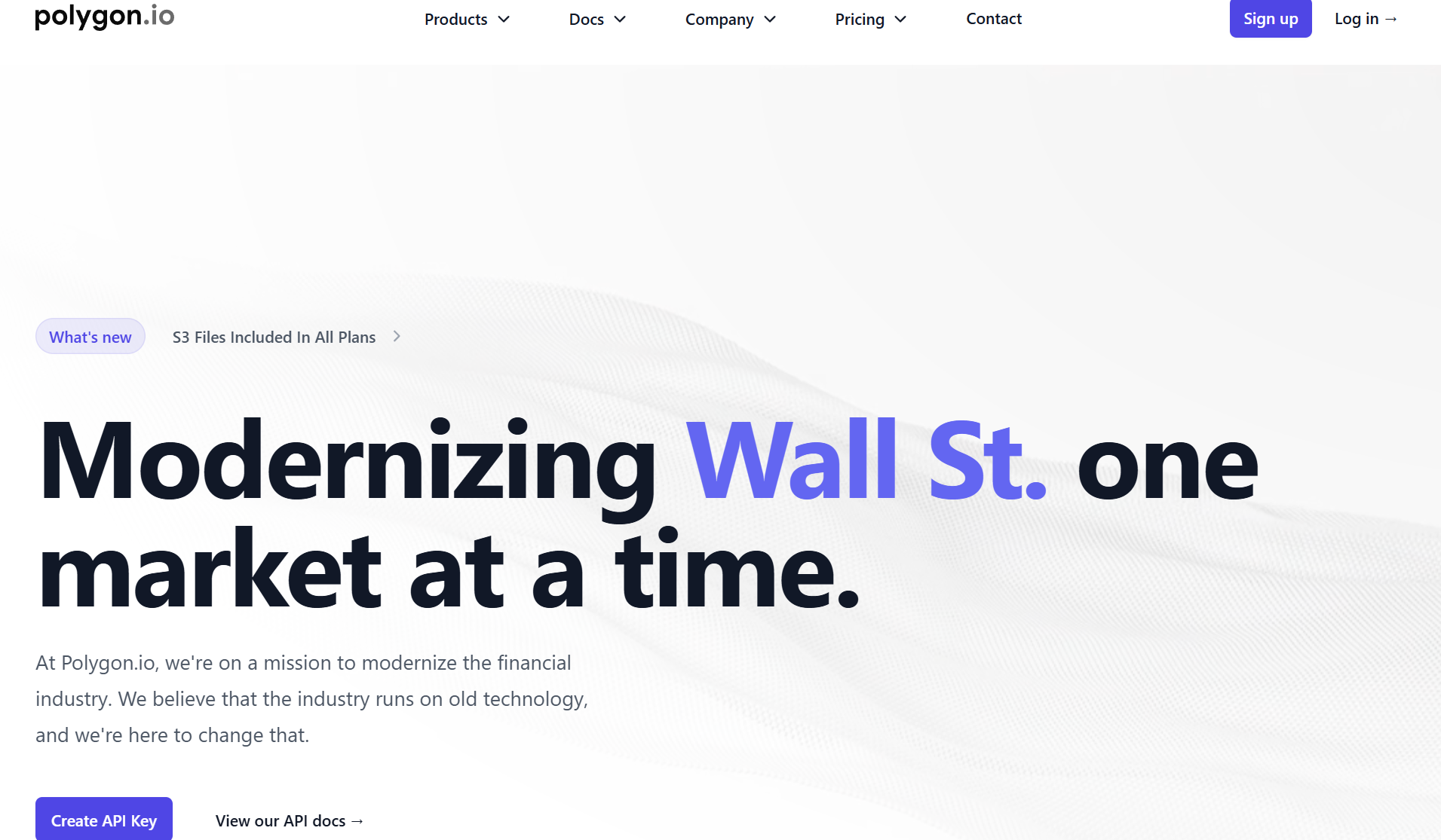 Polygon.io Home Page