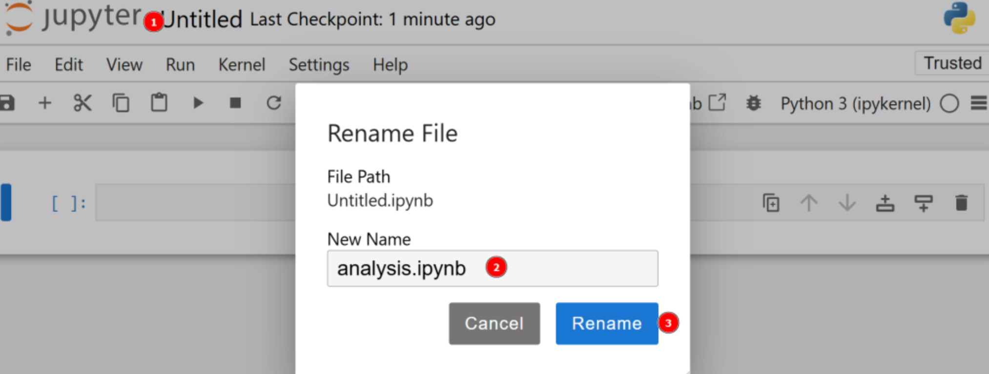 Renaming a Jupyter Notebook file