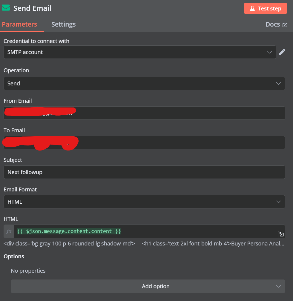 SMTP Connection and Creds