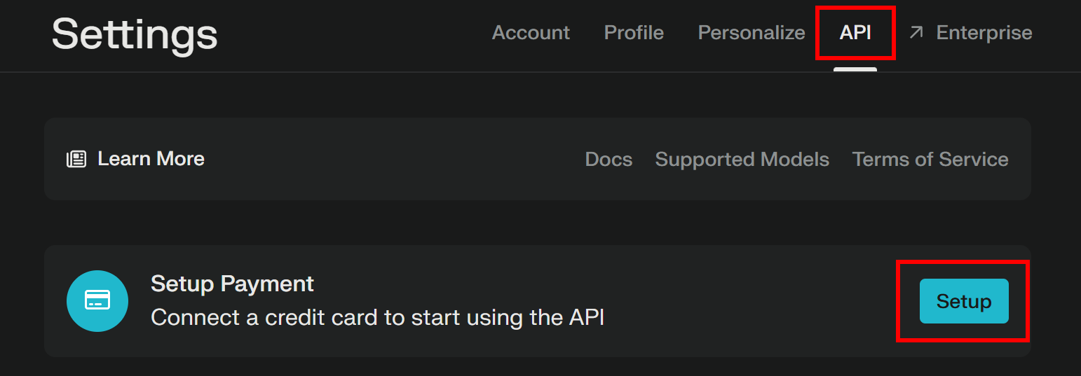 Setting up a payment method in Perplexity