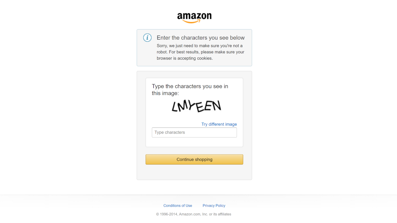 The Amazon CAPTCHA blocking your script