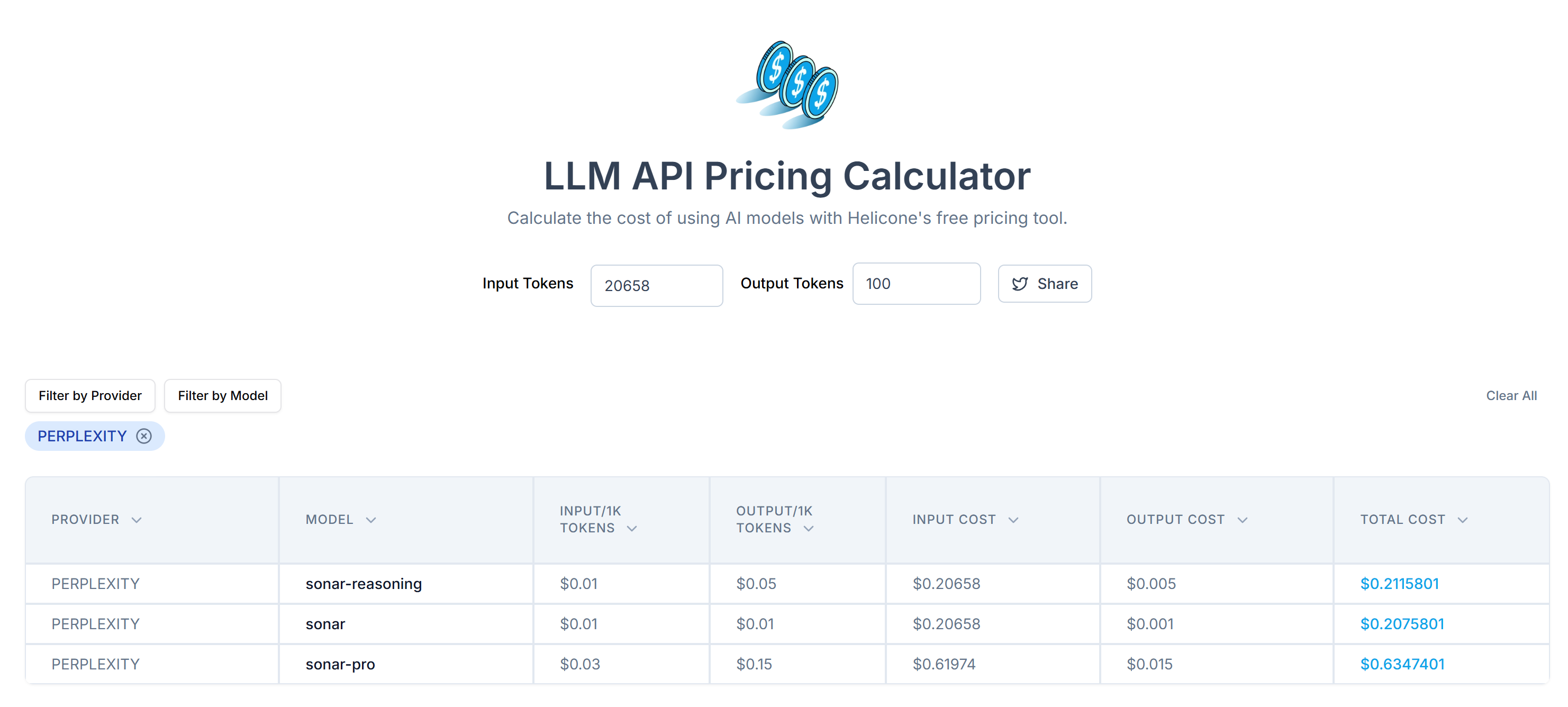 The Perplexity API price predictions from using from using the raw #main HTML