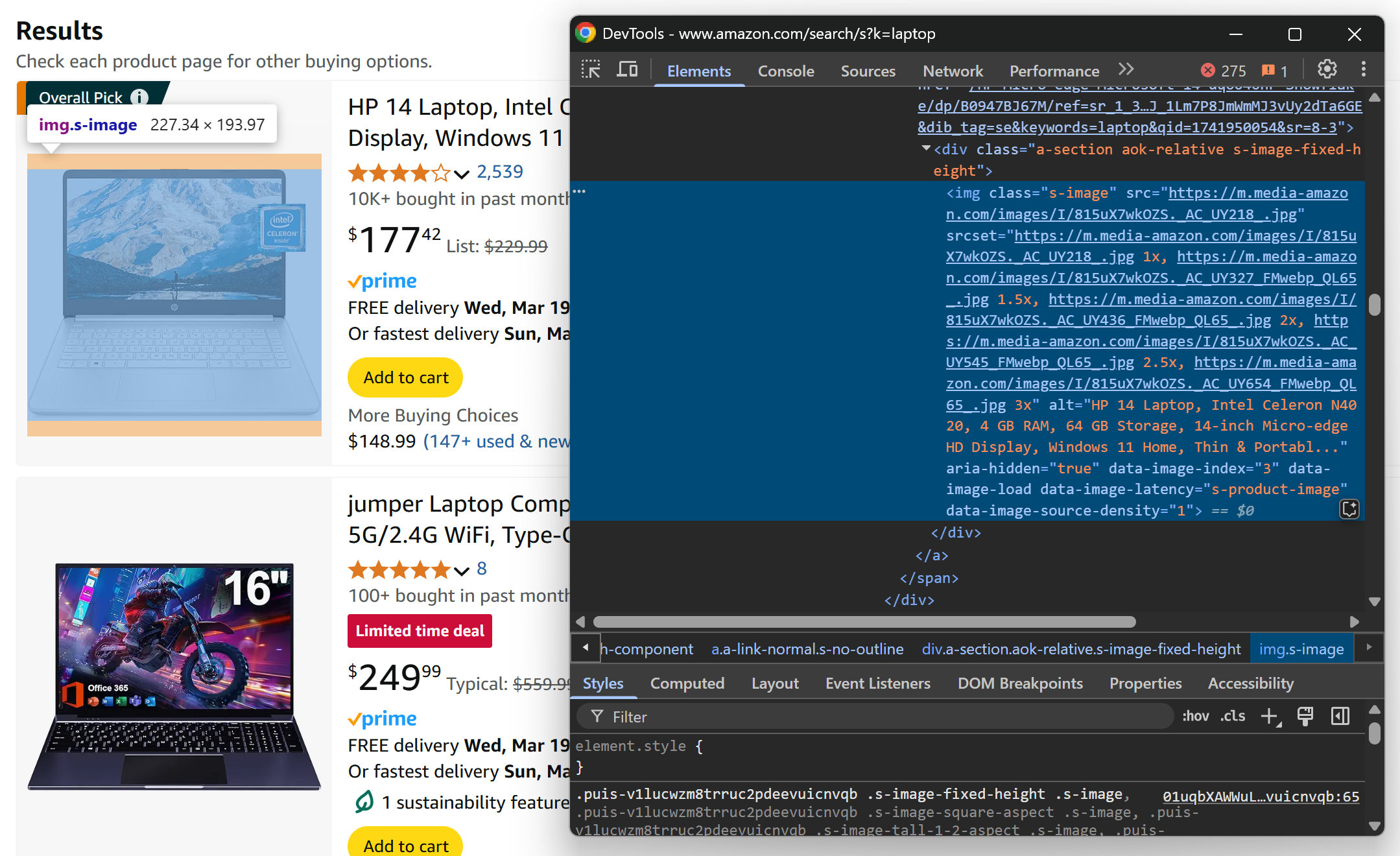 The product image element