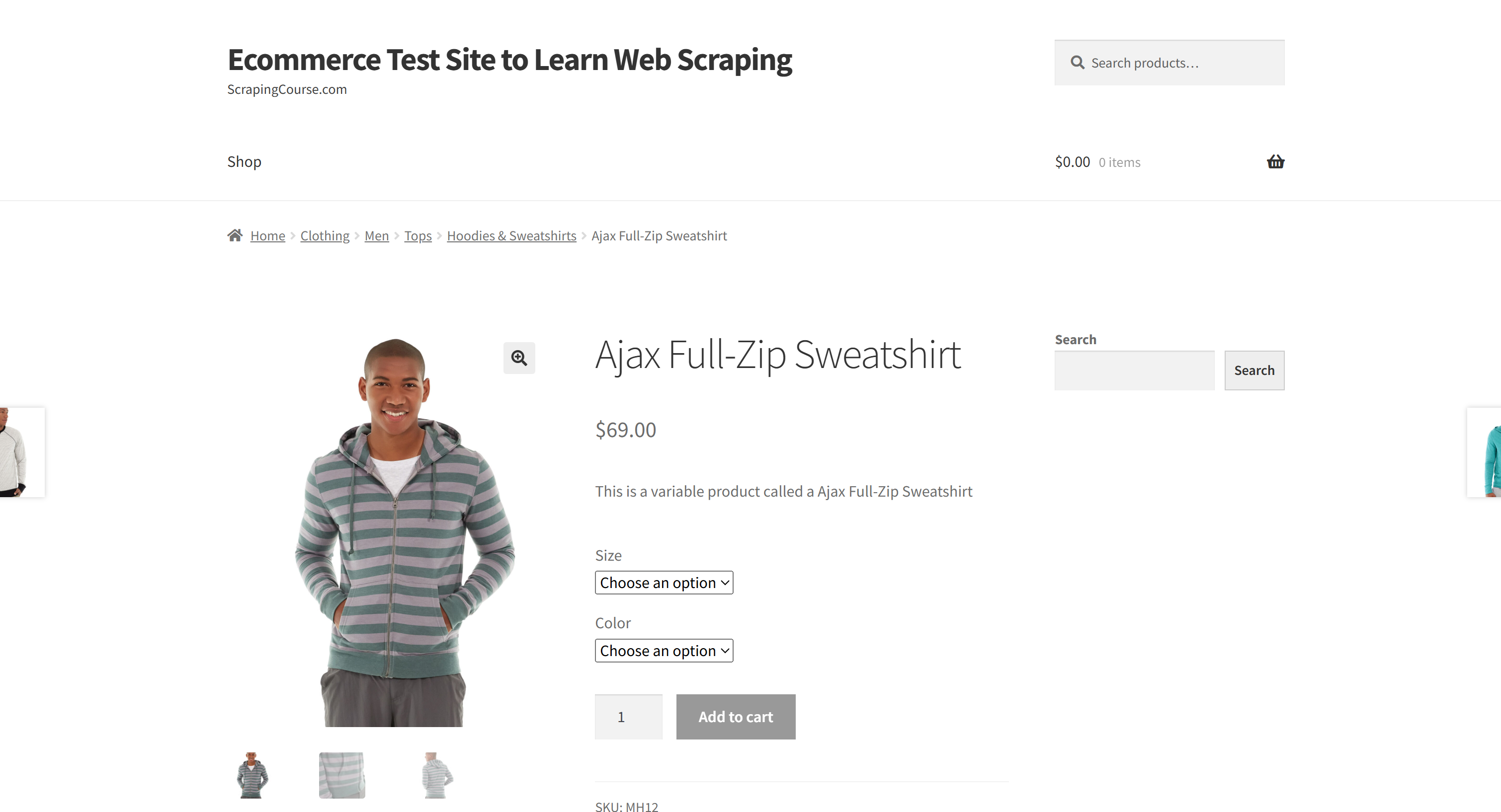 The target page