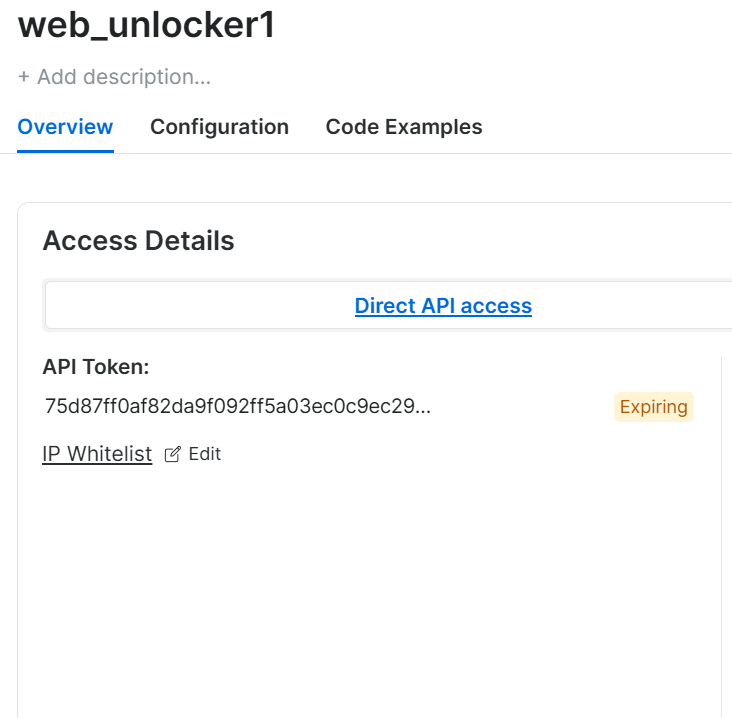 Web Unlocker Dashboard