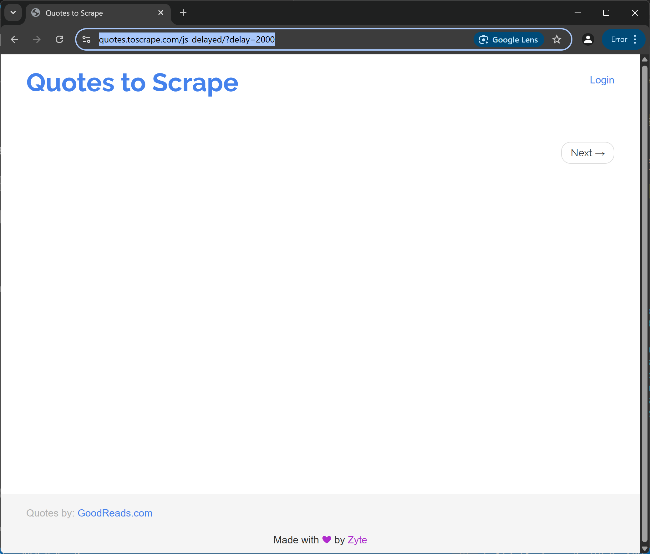 The target page being loaded by the Chrome instance controlled by Pydoll