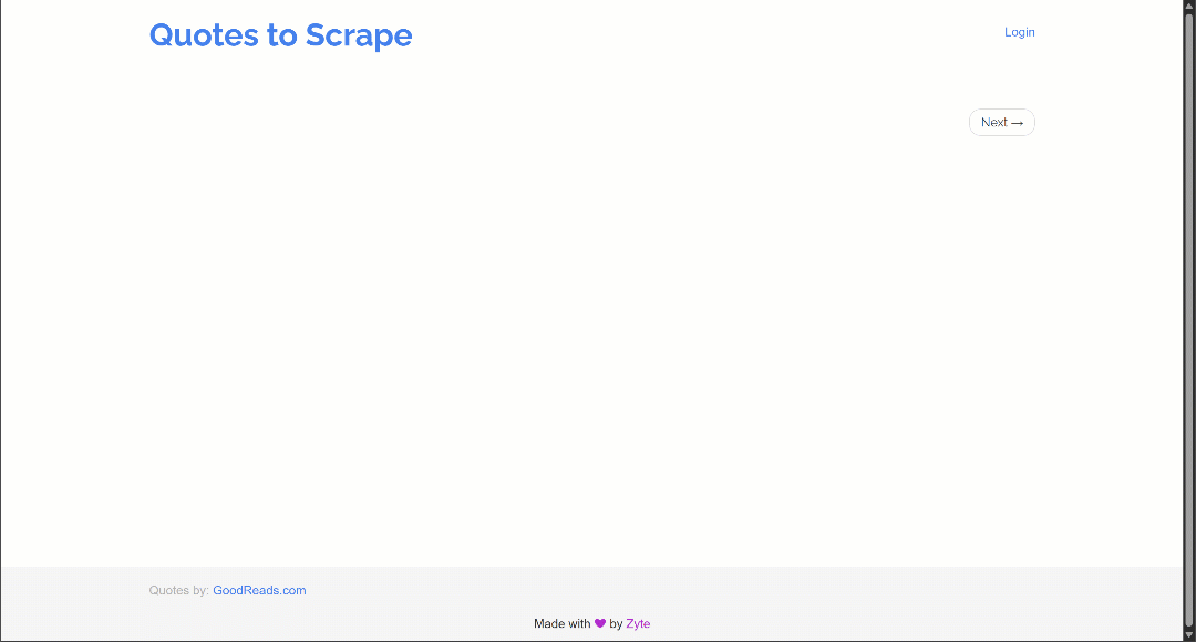 The target site loading the data after 2 seconds