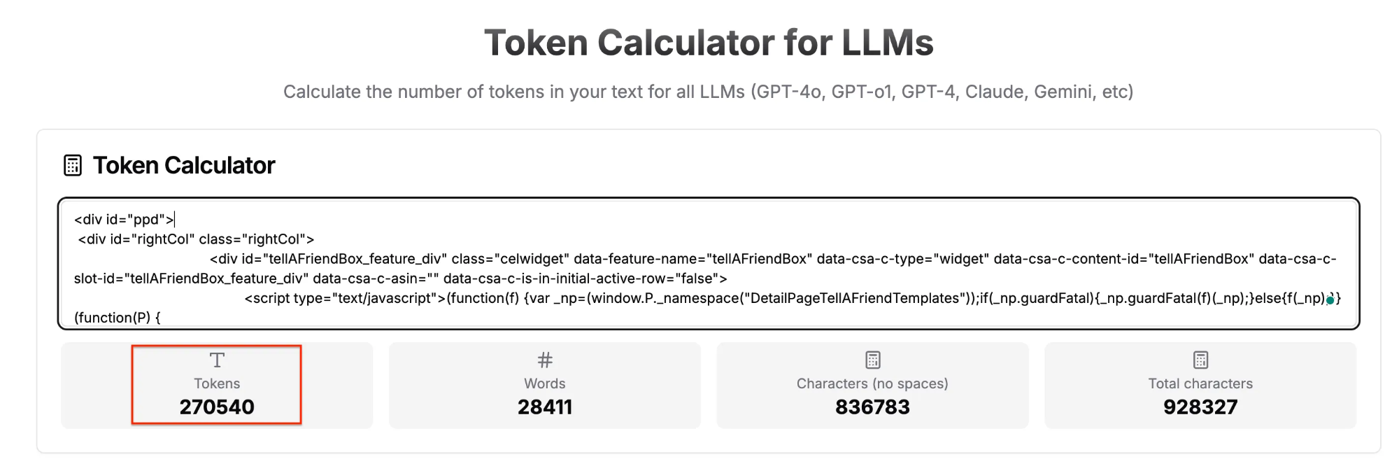 token-calculator-html-tokens