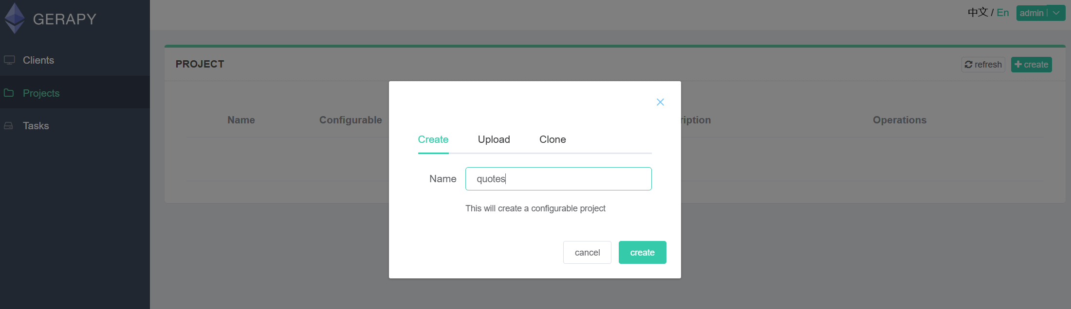 Creating a New Gerapy Project