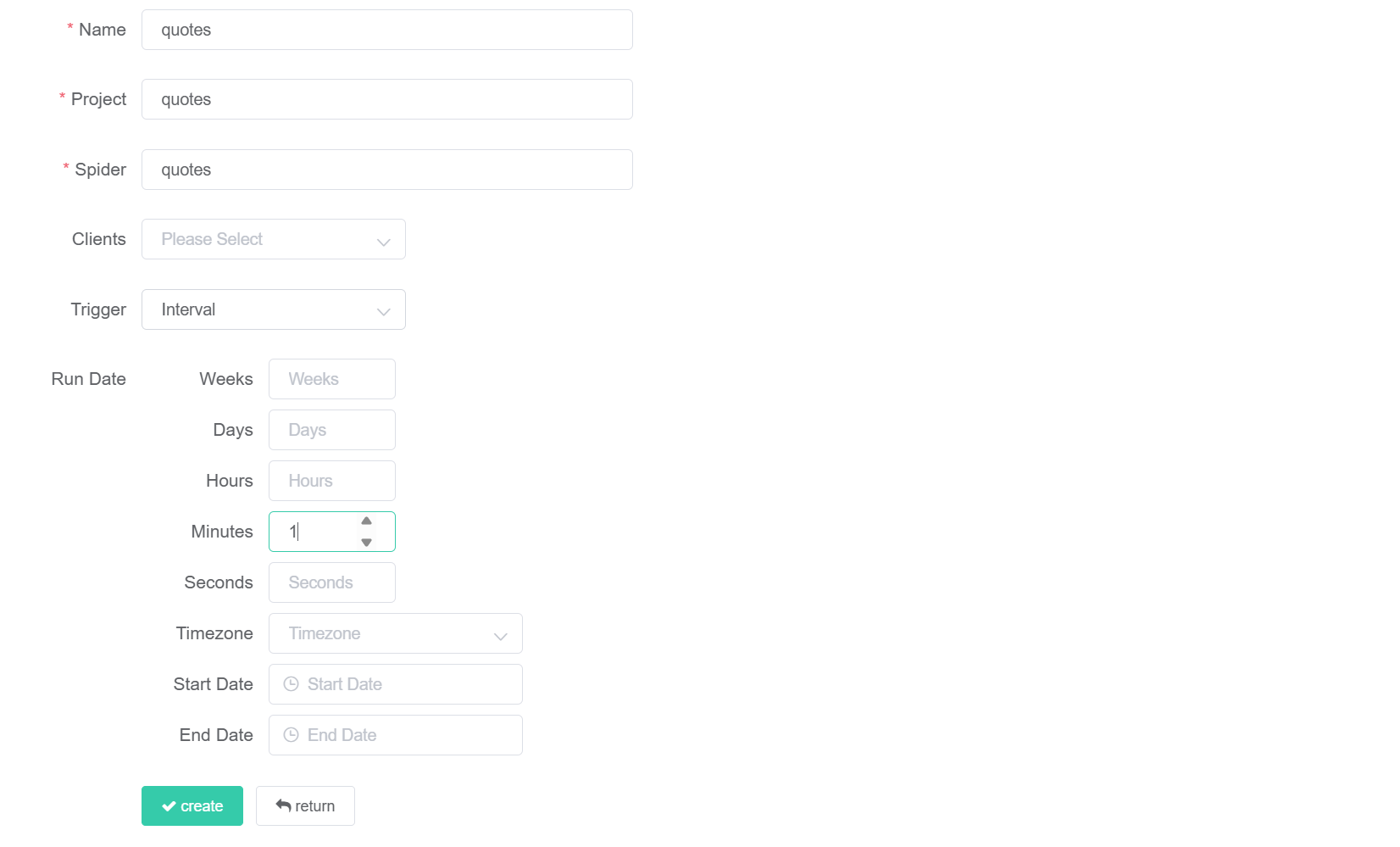 Setting the Schedule