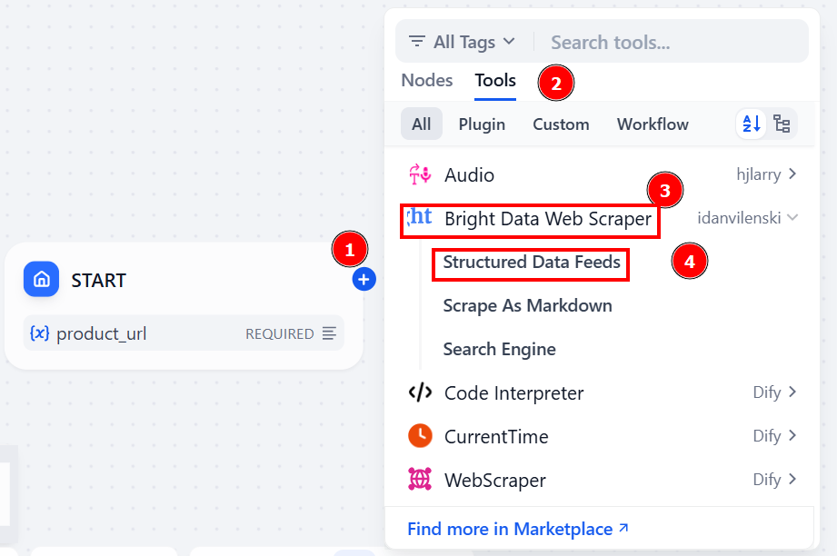 Adding Bright Data Web Scraper to the workflow