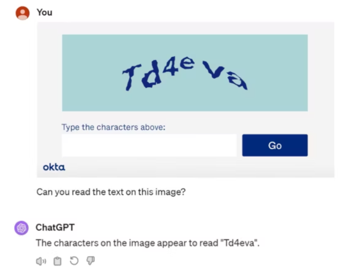 ChatGPT solved the CAPTCHA