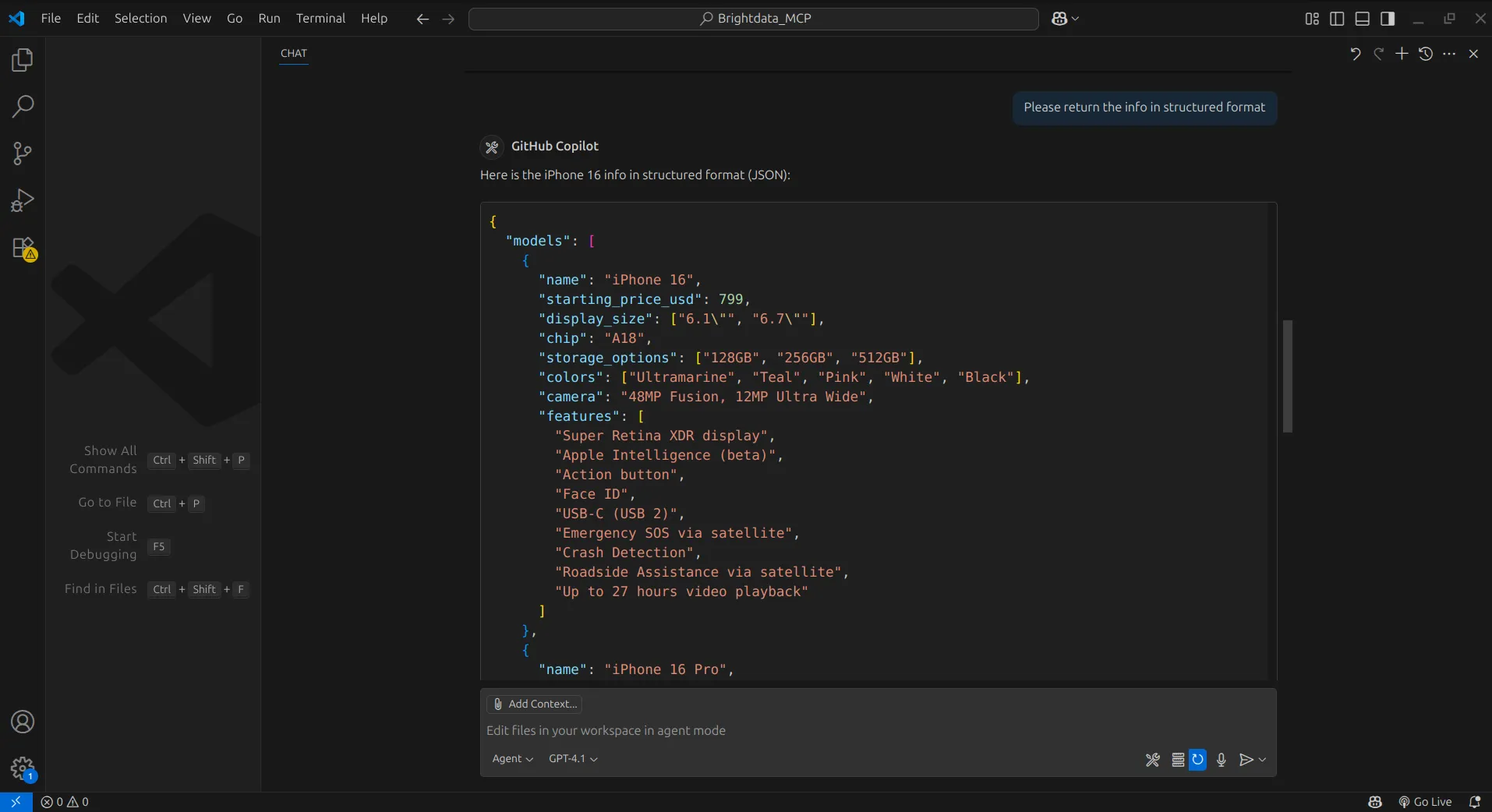 the final json