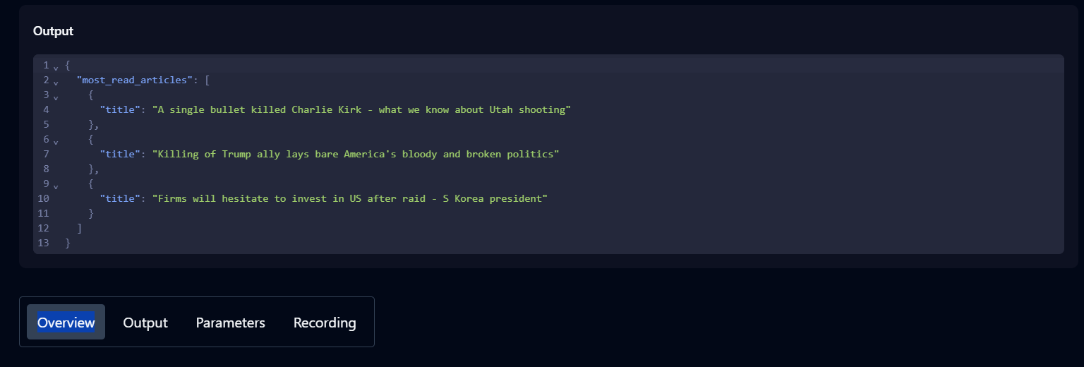 Viewing the output