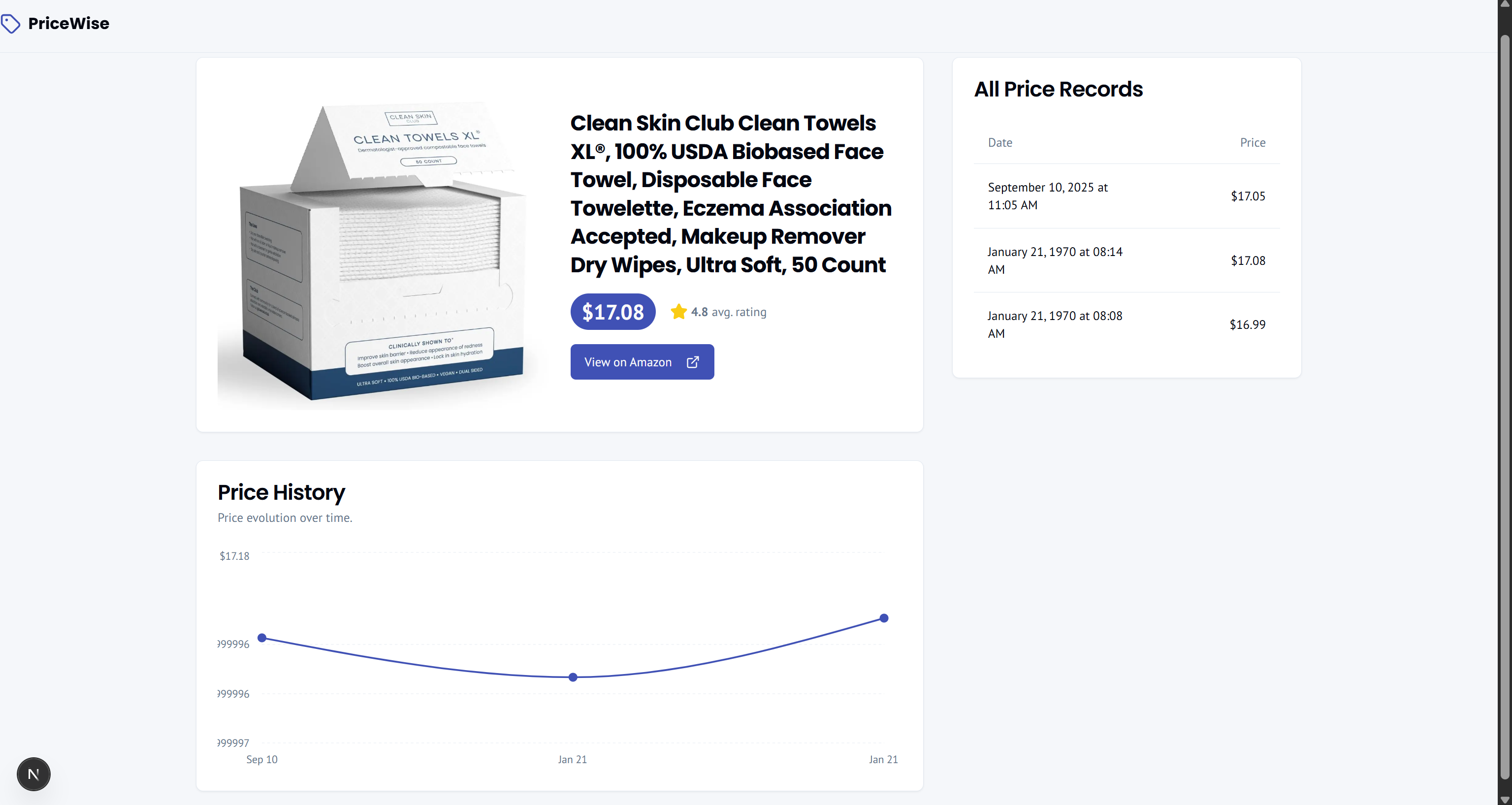 The product page