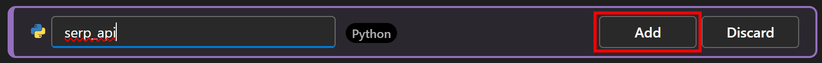 Clicking the “Add” button