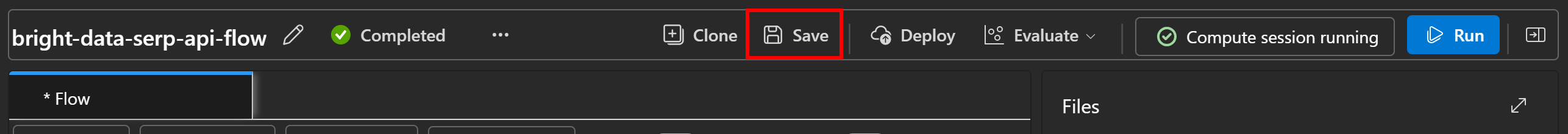 Saving your flow
