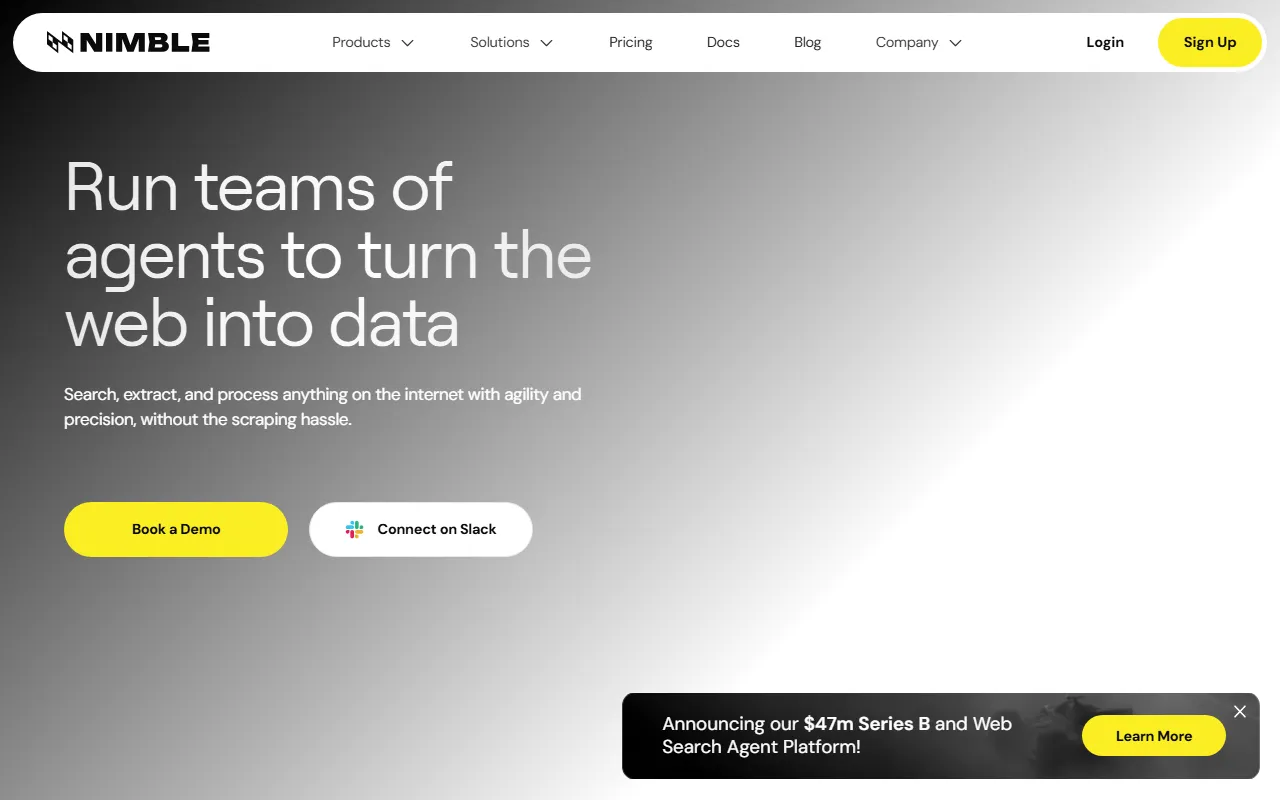 Nimble web scraping API